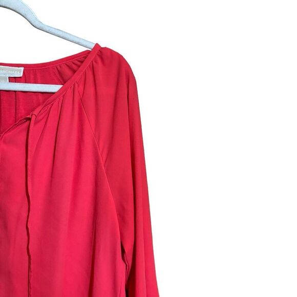 Michael Michael Kors Top Womens 10 Coral Zipper Detail Flowy Blouse - Picture 3 of 9